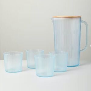 3L Acrylic Beverage Pitcher and Cup Set Blue - Hearth & Hand™ with Magnolia